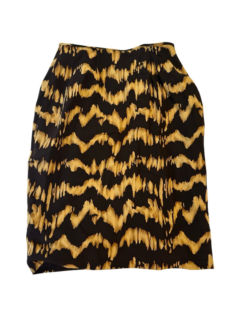 Dana Buchman Black and Gold Patterned Pencil Skirt